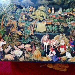 ANTIQUE LAP DESK WITH INK WELL & KEY